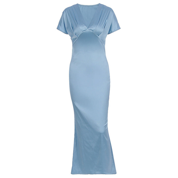 Damen Maxikleid mit elegantem Wickeloberteil und fließendem Saum Echo Archiv