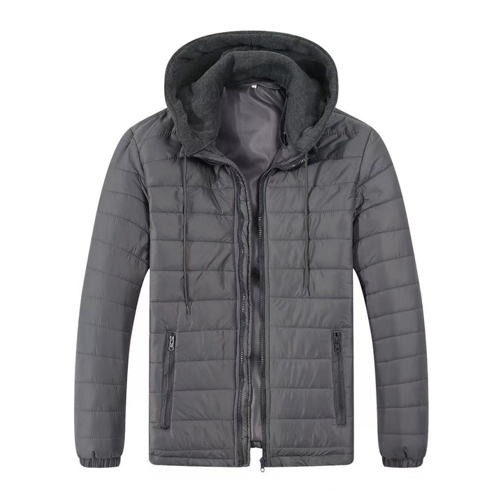 Herren gesteppte Übergangsjacke mit verstellbarem Kapuzenkragen und isolierender Füllung Echoarchiv