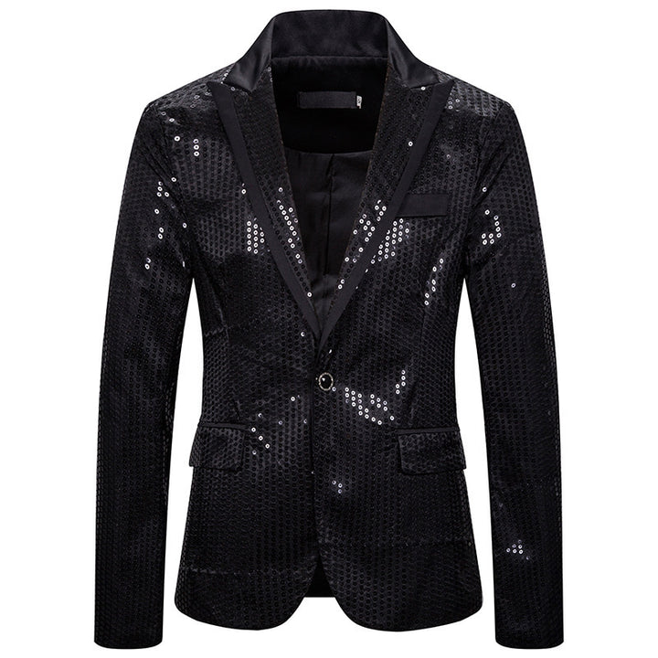 Herren eleganter Pailletten Blazer mit modernem Schnitt Echoarchiv