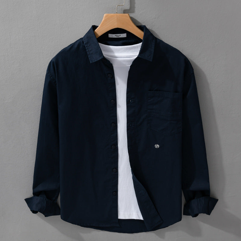 Herren Leichtes Baumwoll-Overshirt im Hemdjackenstil mit Kentkragen, aufgesetzter Brusttasche und Relaxed‑Fit Echoarchiv