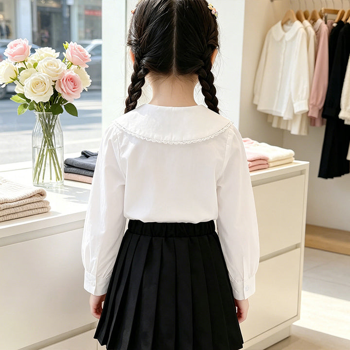 Mädchen Bluse mit Rüschendetails und klassischem Kragen Echo Archiv