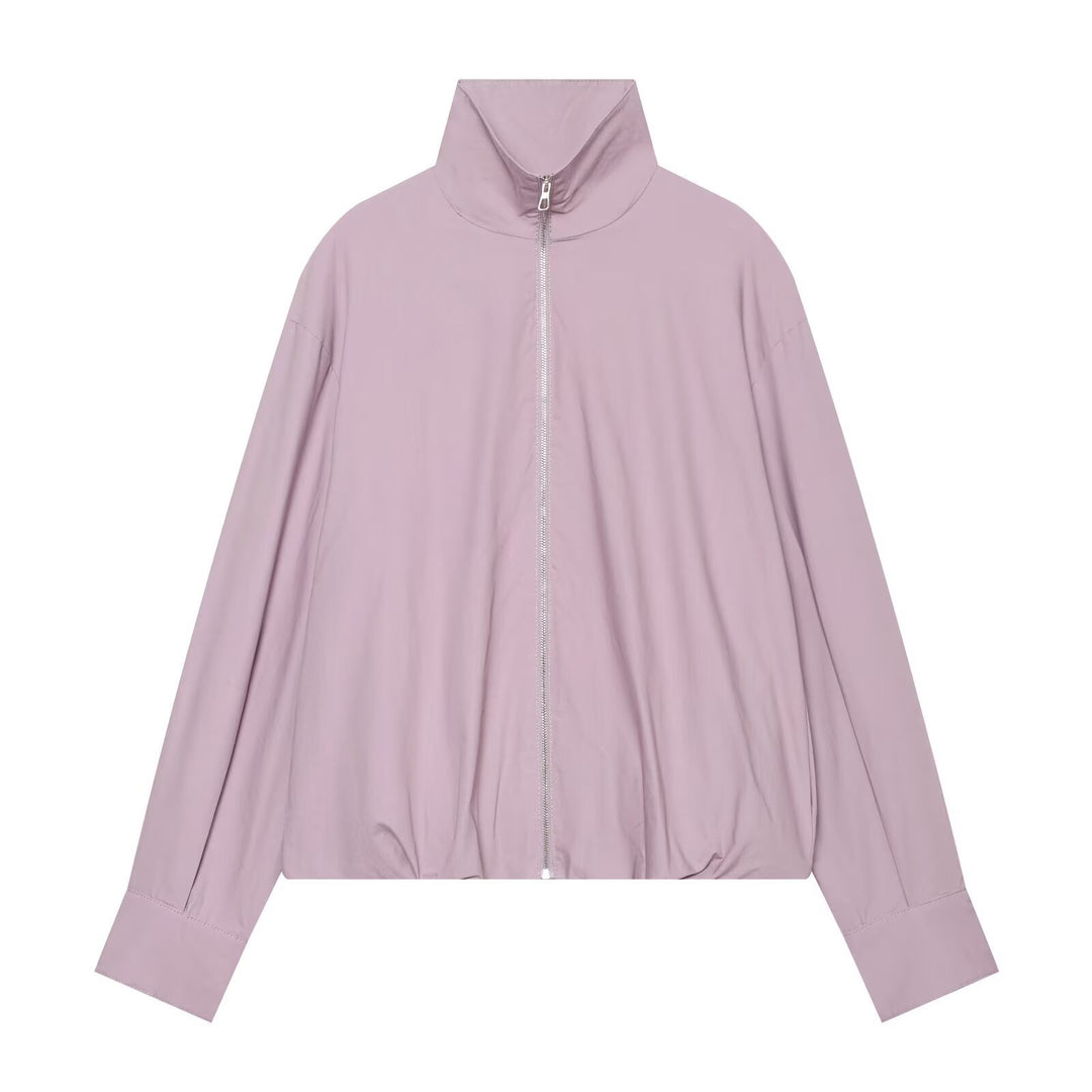 Damen Leichter Cropped Blouson mit hohem Stehkragen und elastischem Saum Echo Archiv
