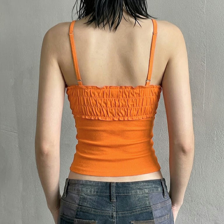 Damen Top mit dekorativen Rüschen und einzigartigen Trägerdetails Echo Archiv