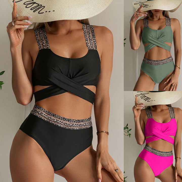Damen Hochtailliertes Bikini-Set mit kreativem Cut-Out-Design Echo Archiv