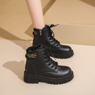 Damen Gefütterte Chunky-Lug-Ankleboots mit Schnürung und profilierter Gummisohle Echo Archiv
