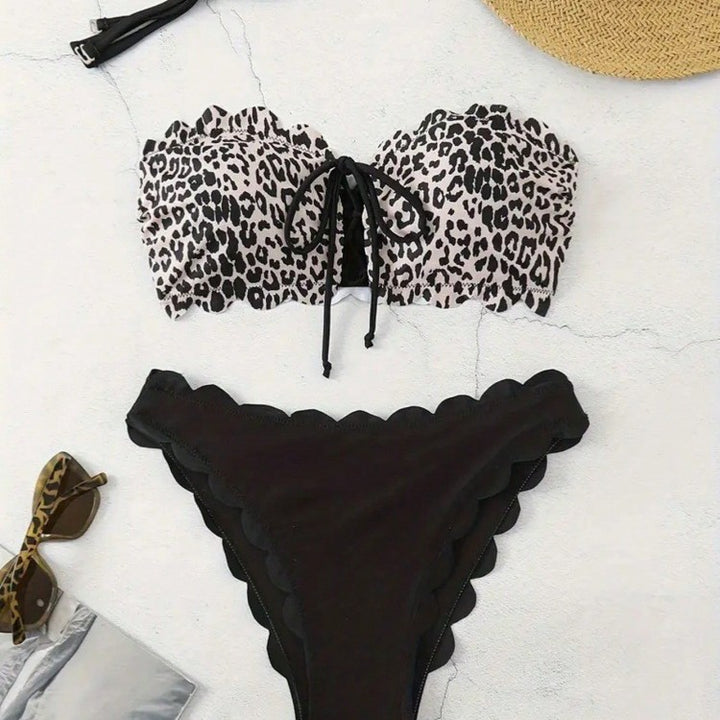 Damen Bikini-Set mit skulpturalem Design und modischem Animal-Print Echo Archiv