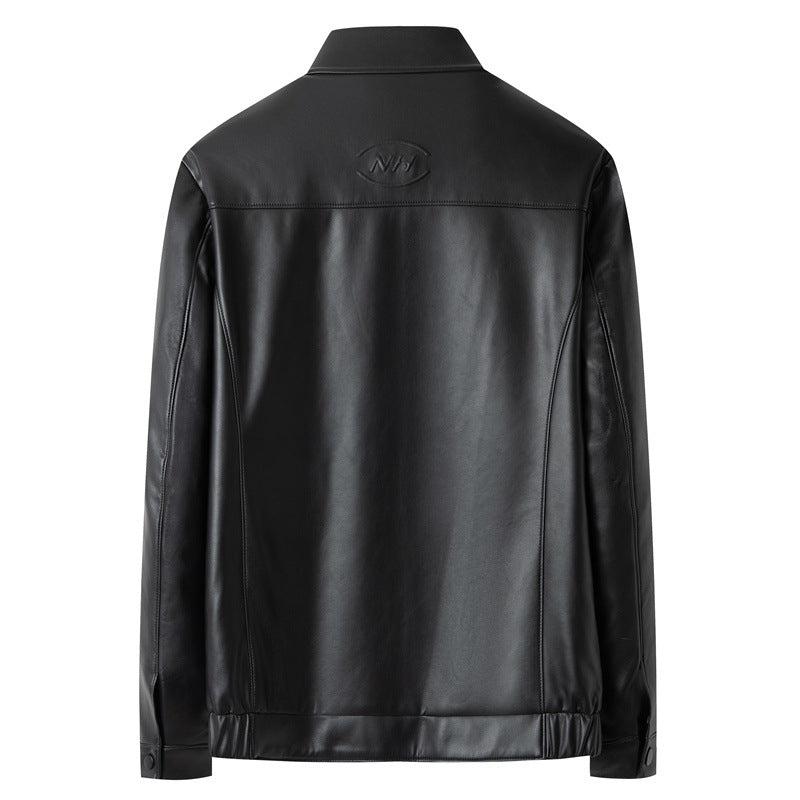 Herren Premium-Lederblouson im Hemdjacken-Stil mit Brustpattentaschen Echo Archiv