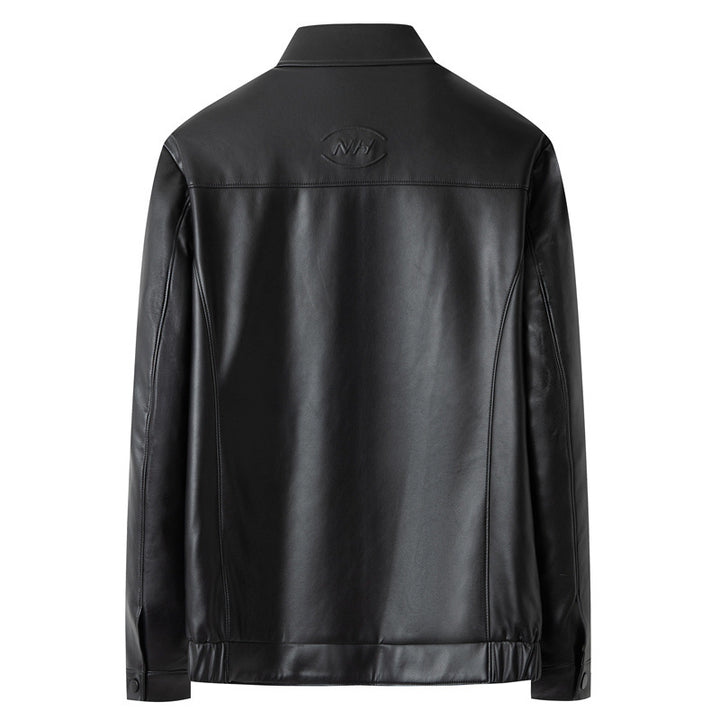 Herren Premium-Lederblouson im Hemdjacken-Stil mit Brustpattentaschen Echo Archiv