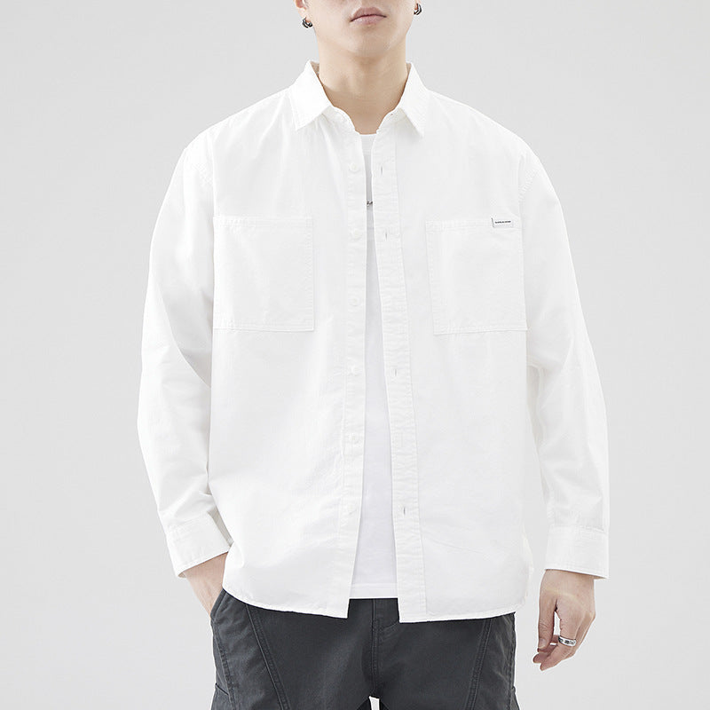 Herren Oversized Baumwollhemd mit doppelten Brusttaschen und Relaxed-Fit Echo Archiv