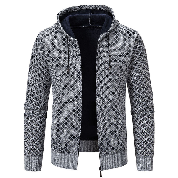 Herren stylische Jacke mit modernem Wabenmuster und Kapuze Echoarchiv