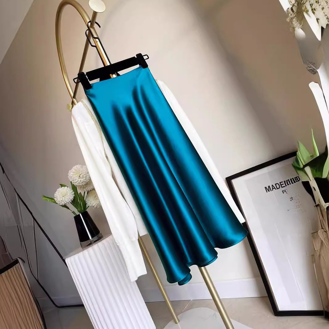 Damen Eleganter, schwingender Satinrock Echoarchiv