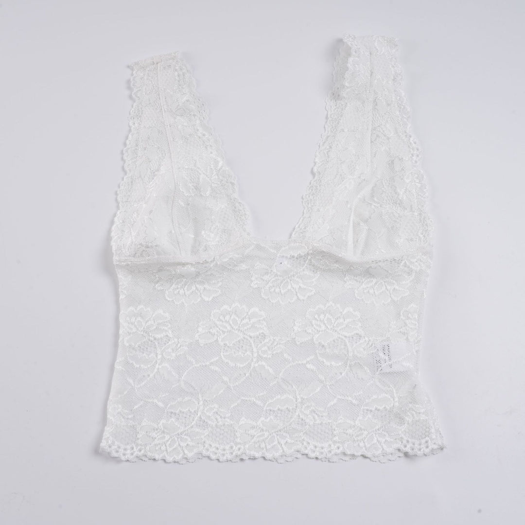 Damen-Spitzen-Cami-Top mit tiefem V-Ausschnitt und verführerischem Design Echo Archiv