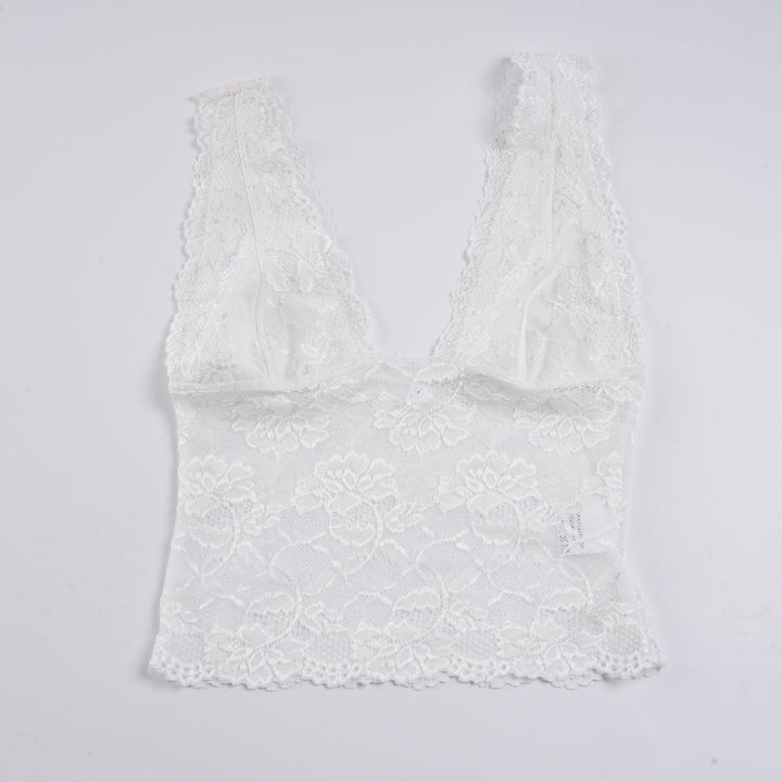 Damen-Spitzen-Cami-Top mit tiefem V-Ausschnitt und verführerischem Design Echo Archiv