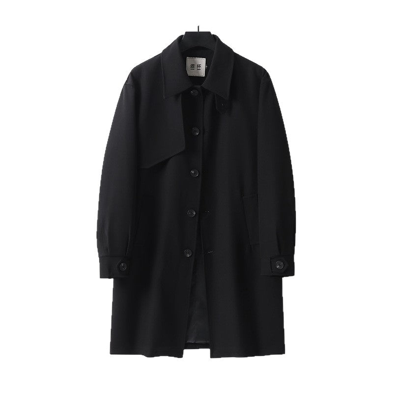 Herren midilanger Oversize-Kurzmantel mit durchgehender Knopfleiste und feinem Innenfutter Echoarchiv