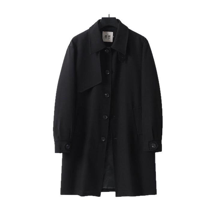 Herren midilanger Oversize-Kurzmantel mit durchgehender Knopfleiste und feinem Innenfutter Echoarchiv