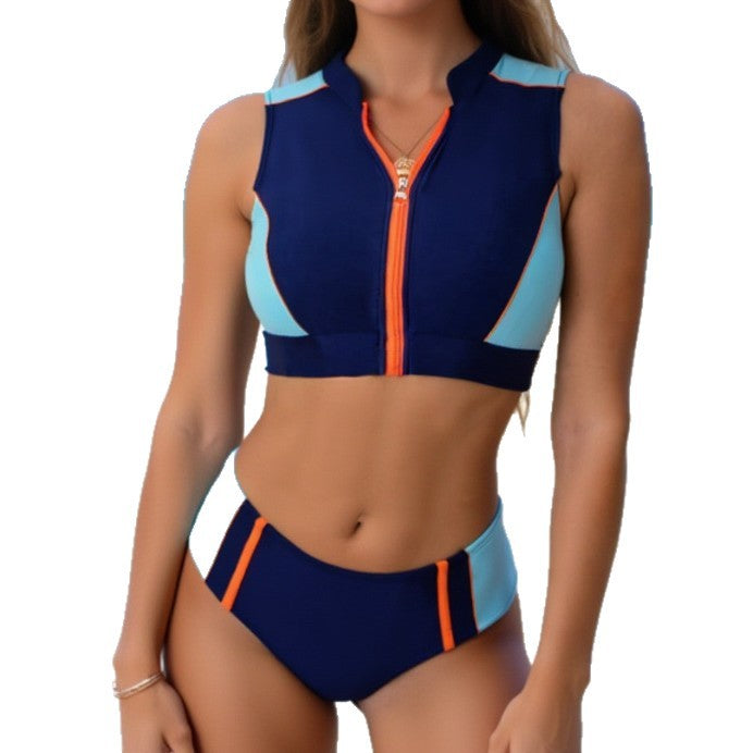 Damen Sportliches Bikini-Set mit Reißverschluss Echo Archiv