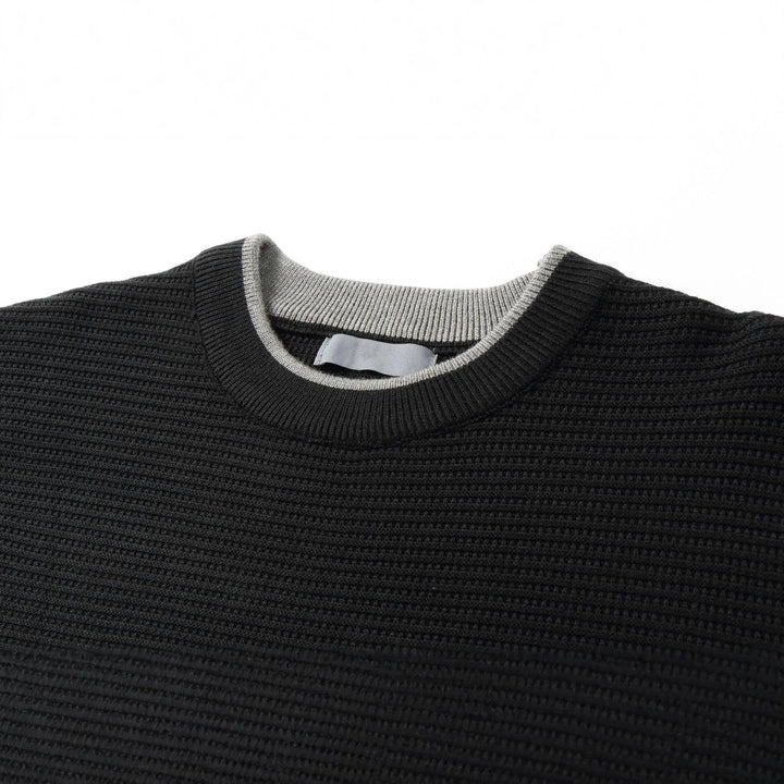 Damen Strukturiertes Rundhals-Sweatshirt mit seitlichem Keilschlitz Echoarchiv