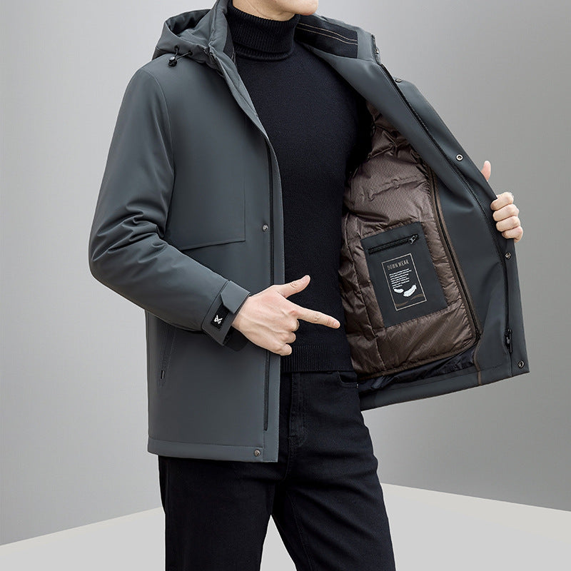 Herren isolierte Winterjacke mit verstellbarem Kapuzenkragen und praktischen Taschen Echoarchiv