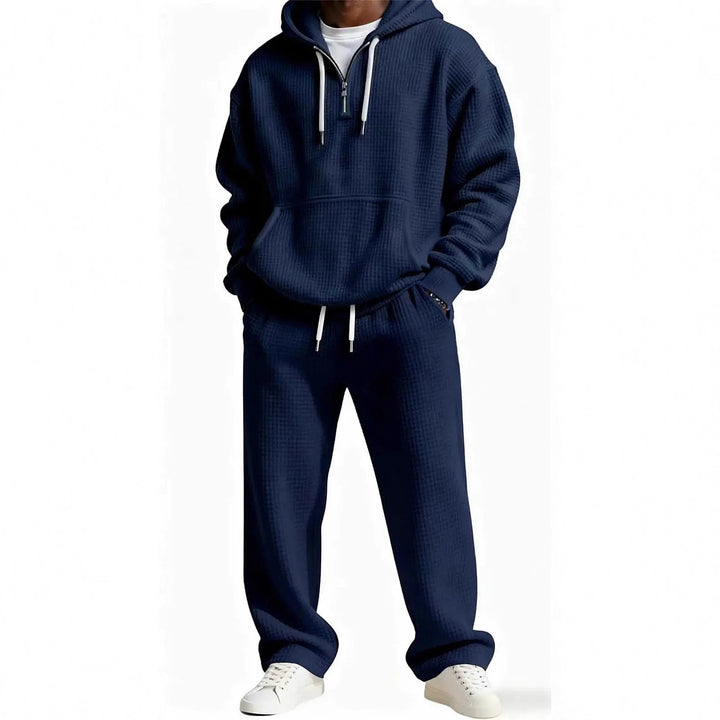 Herren Trendiger Kapuzenpullover mit praktischem Reißverschluss und bequemer Jogginghose Echoarchiv
