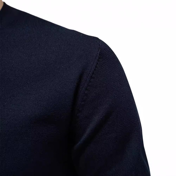Herren Strickpullover mit V-Ausschnitt und feiner Textur Echoarchiv