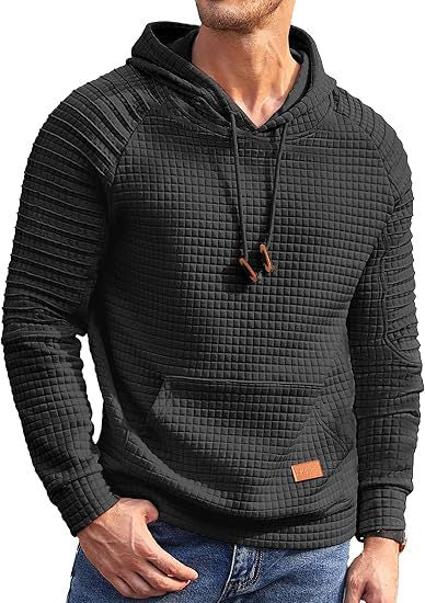 Herren Kapuzenpullover mit strukturiertem Stoff und lässigem Schnitt Echoarchiv