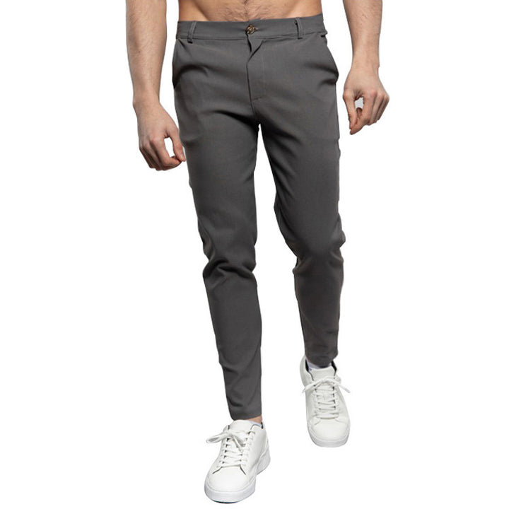 Herren schicke Slim-Fit Anzughose mit modernen Details Echoarchiv
