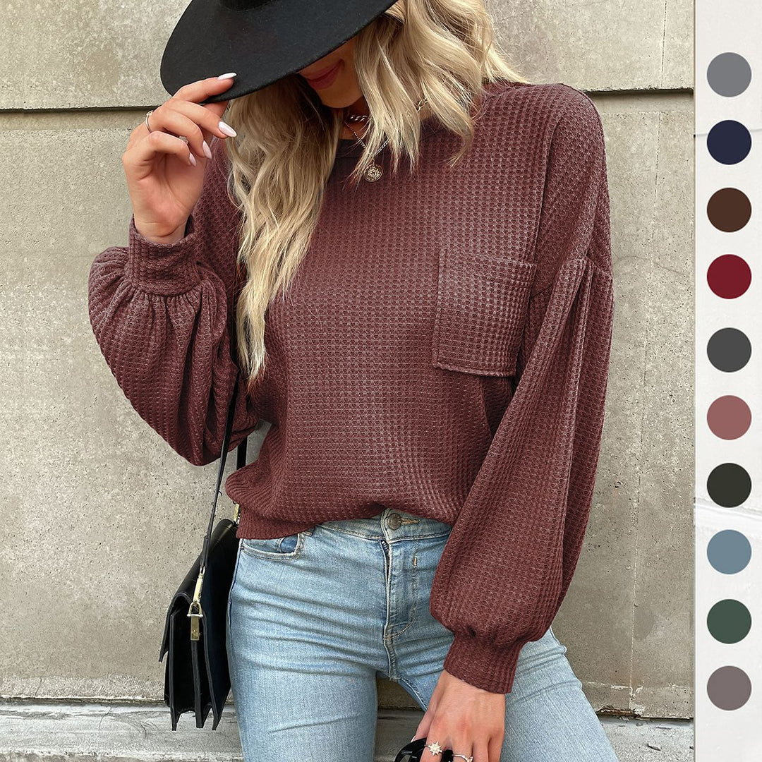 Damen Lässiger Pullover mit Ballonärmeln Echo Archiv