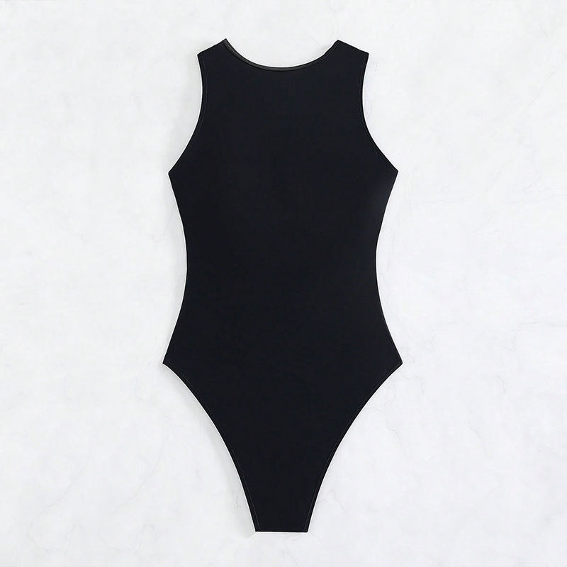 Damen Einteiliger Badeanzug mit tiefem V-Ausschnitt und figurformendem Design Echo Archiv