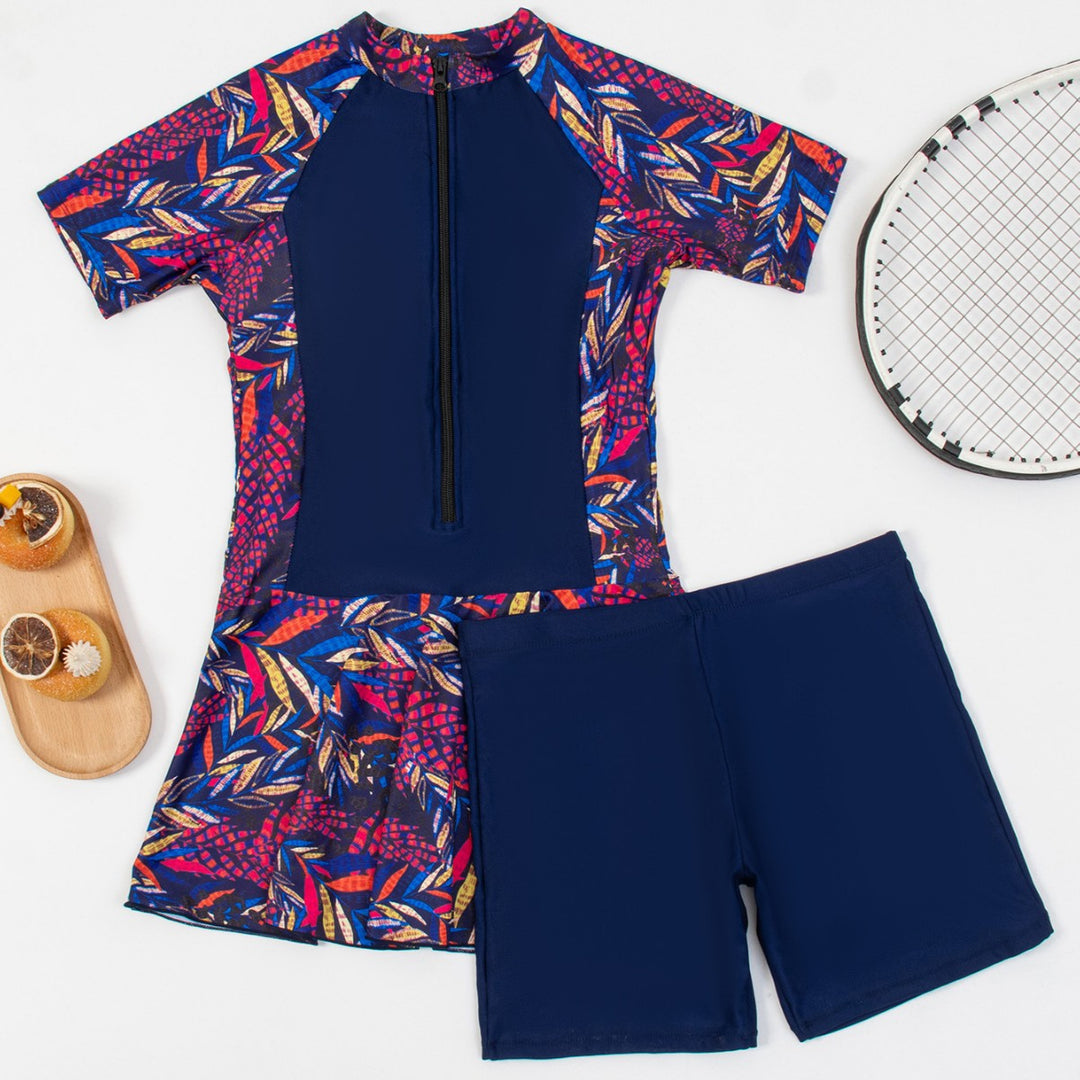 Damen rashguard Badeanzug mit modischem Rock-Design Echo Archiv