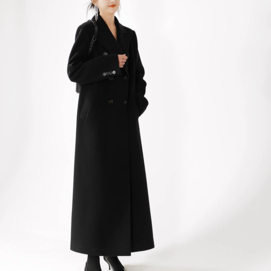 Damen Eleganter Doppeltbreasted Mantel Echoarchiv