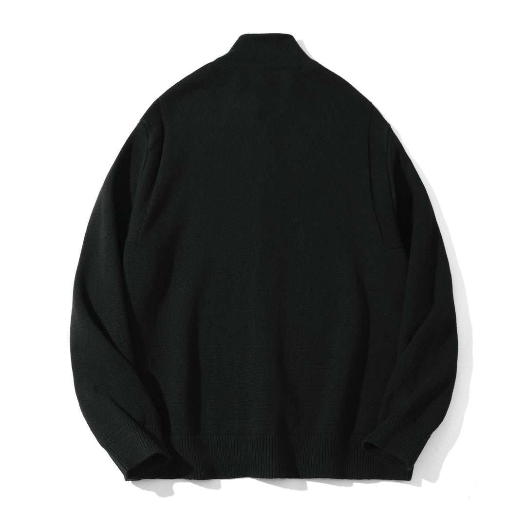 Herren Strick-Cardigan mit hochgeschlossenem Kragen und durchgehender Knopfleiste Echoarchiv