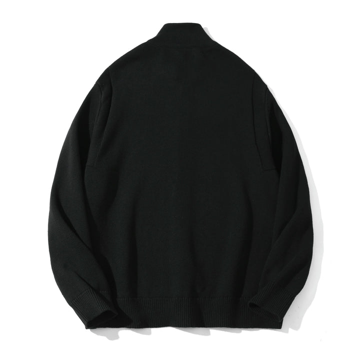 Herren Strick-Cardigan mit hochgeschlossenem Kragen und durchgehender Knopfleiste Echoarchiv