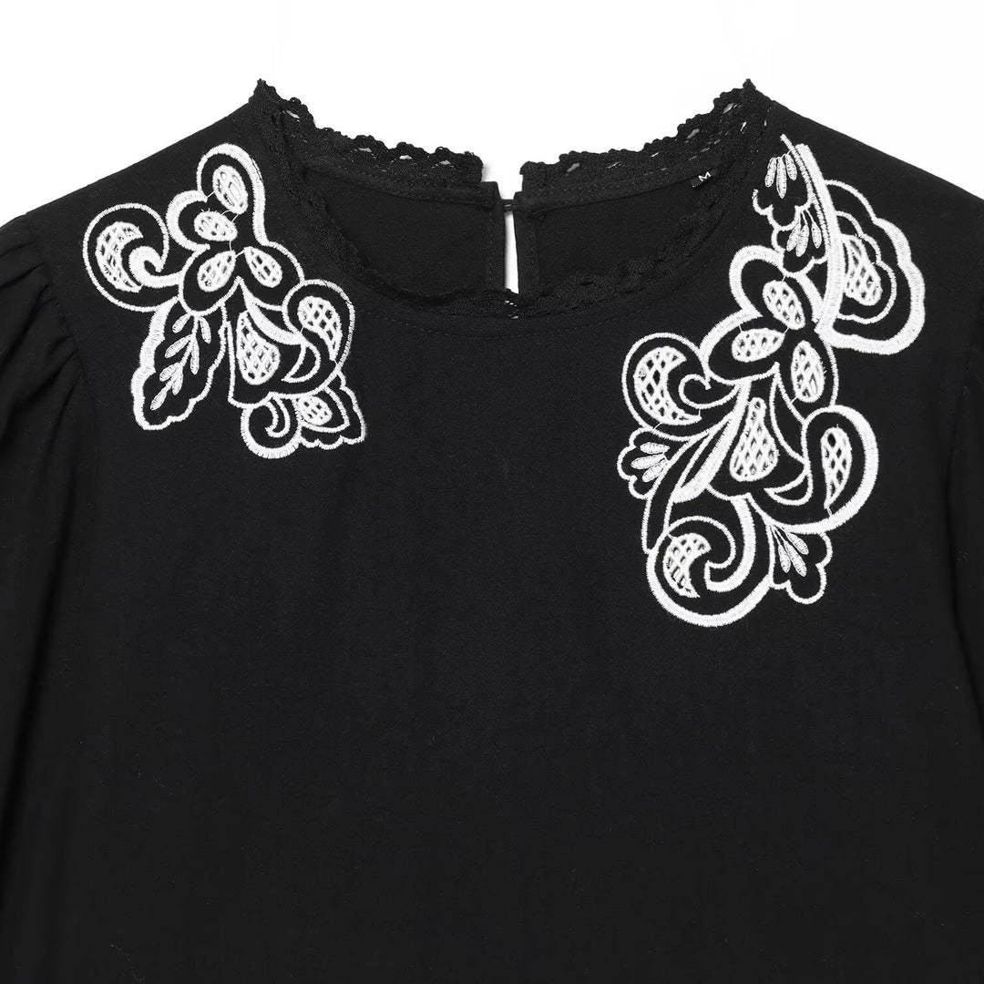 Damenbluse mit floraler Spitze und Volantärmeln Echo Archiv