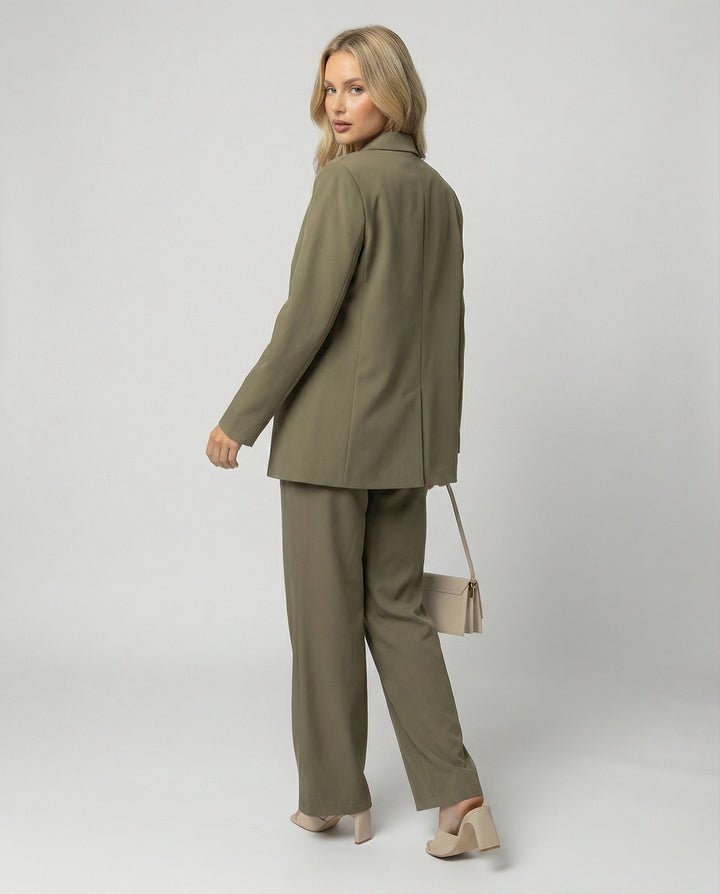 Damen elegantes Anzug-Set mit weitem Hosenbein und modernem Blazer – Avérine