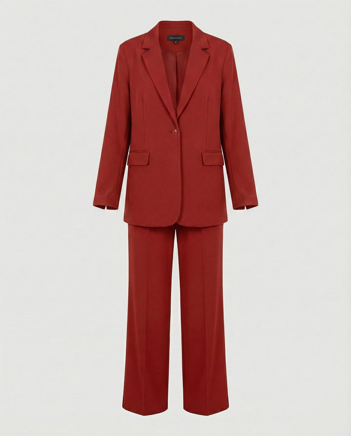 Damen elegantes Anzug-Set mit weitem Hosenbein und modernem Blazer – Avérine