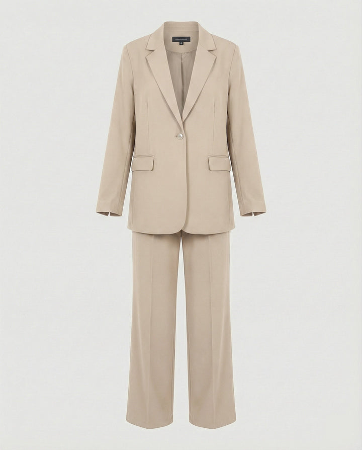 Damen elegantes Anzug-Set mit weitem Hosenbein und modernem Blazer – Avérine