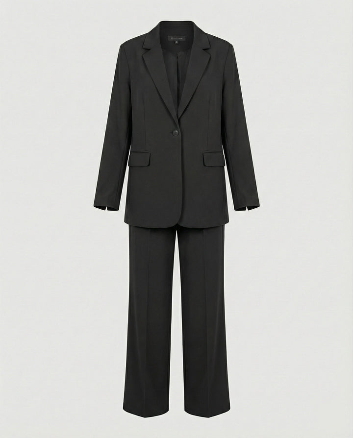 Damen elegantes Anzug-Set mit weitem Hosenbein und modernem Blazer – Avérine