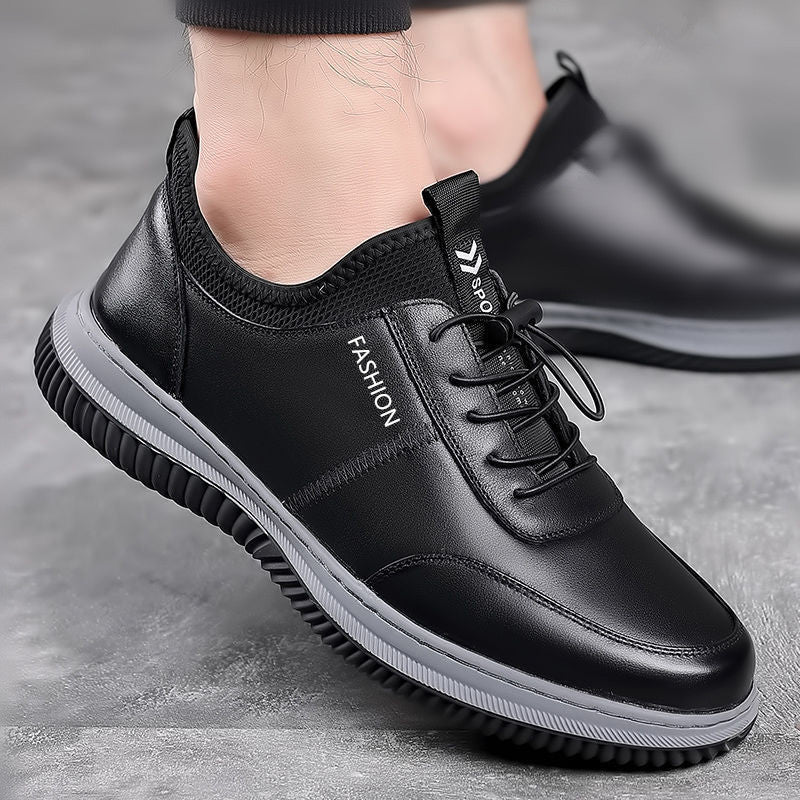 Herren Lederoptik-Sneaker mit stoßdämpfender Komfortsohle und elastischem Einstieg Echoarhiv