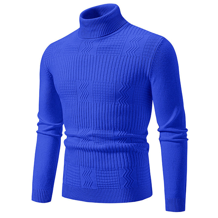 Herren Rollkragenpullover mit Strukturstrick und körpernaher Silhouette Echo Archiv