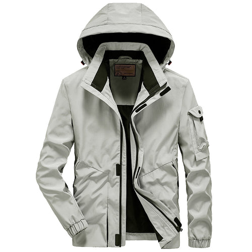 Herren Leichter Wasserabweisender Windbreaker mit Kapuze und Mehrfachtaschen – Taviero