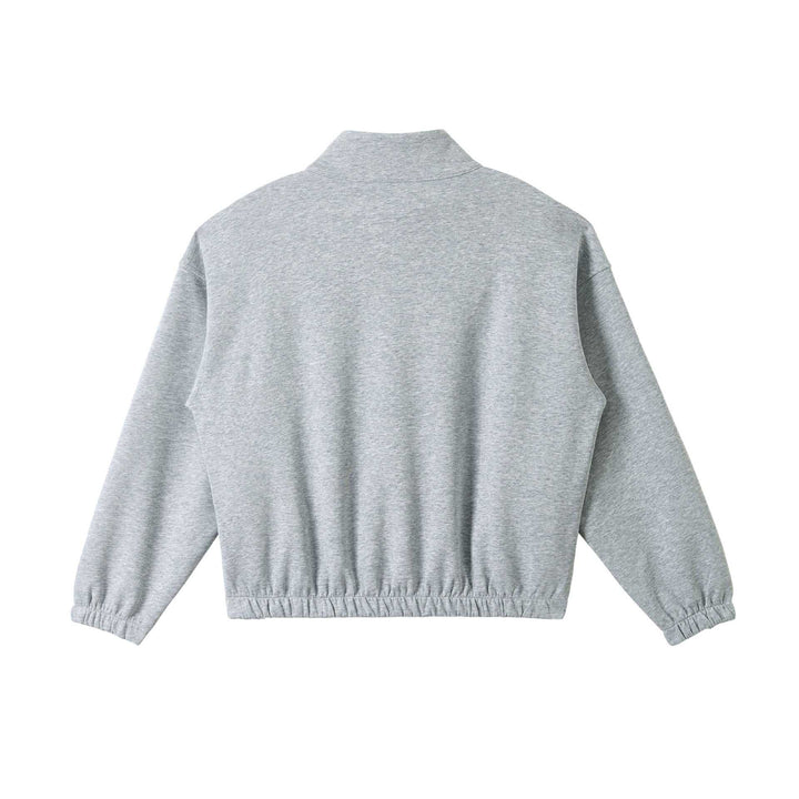 Unisex Asymmetrisches Halbzip‑Sweatshirt mit Stehkragen und Gummizugbund Echoarchiv