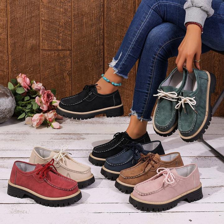 Damen Chunky-Mokassin-Loafer mit profilierter Gummisohle Echoarchiv
