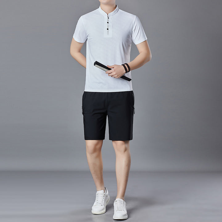 Herren Poloshirt mit kurzem Kragen und lässigen Shorts Echoarchiv