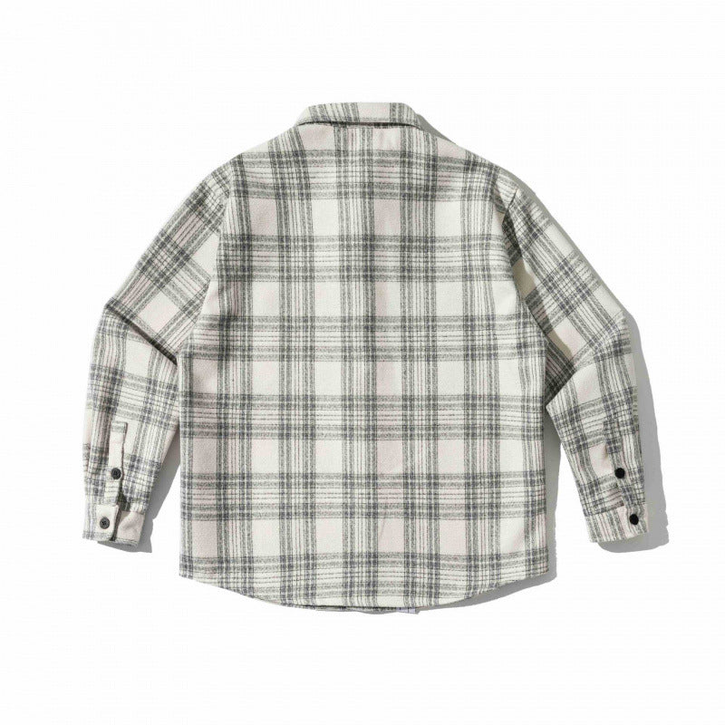 Unisex Kastenförmiges kariertes Flanell-Overshirt mit weicher Angrauung und Brusttasche Echo Archiv