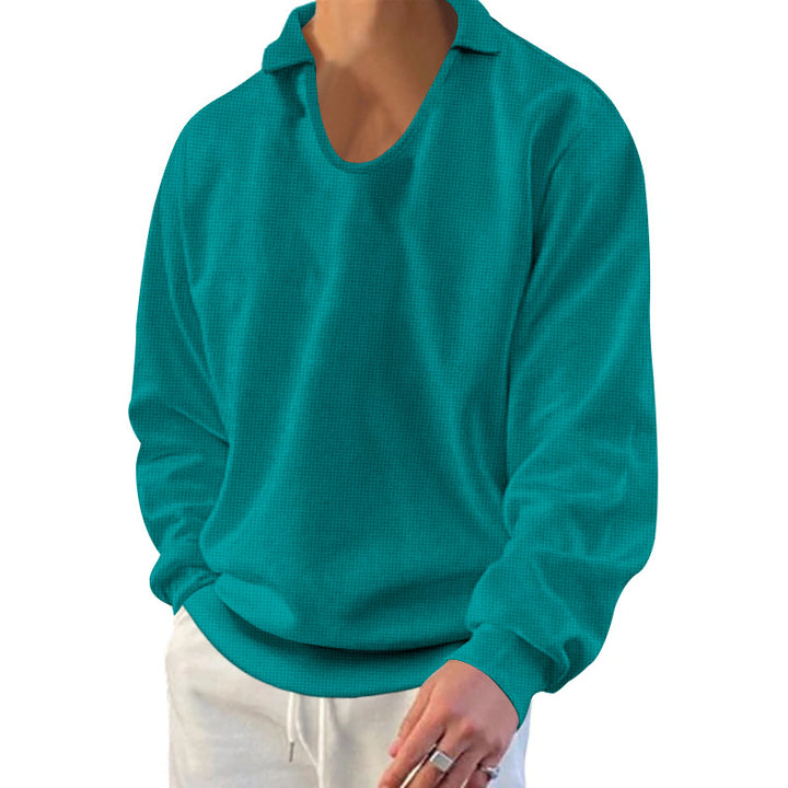 Herren lässiges Langarmshirt mit schickem Polokragen Echoarchiv