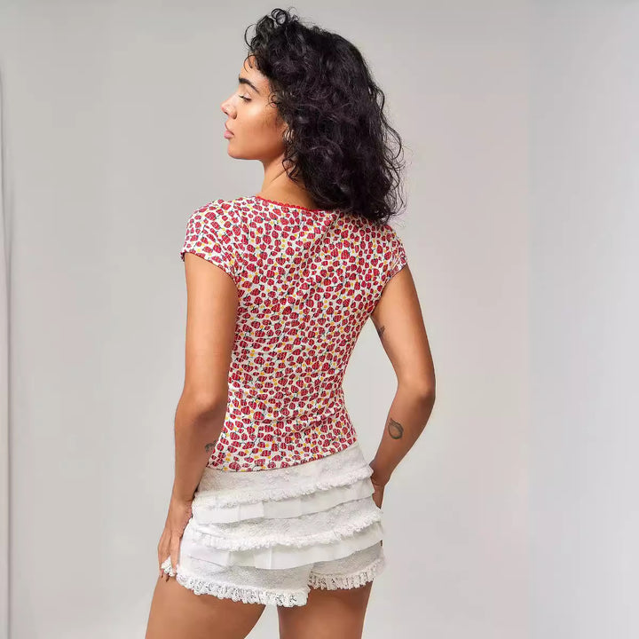 Damen Rüschen-Shorts mit elastischem Bund und verspieltem Design Echo Archiv