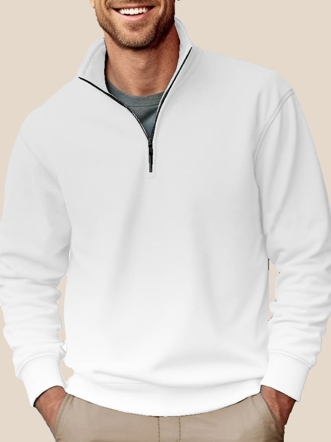 Herren Halbzip-Sweatshirt mit Stehkragen und weichem Fleece-Innenfutter – Cavarno