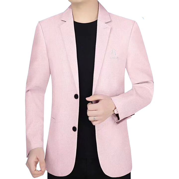 Herren Schmal geschnittenes Einreihiges City-Blazer mit strukturierter Wollmischung – Tianoro