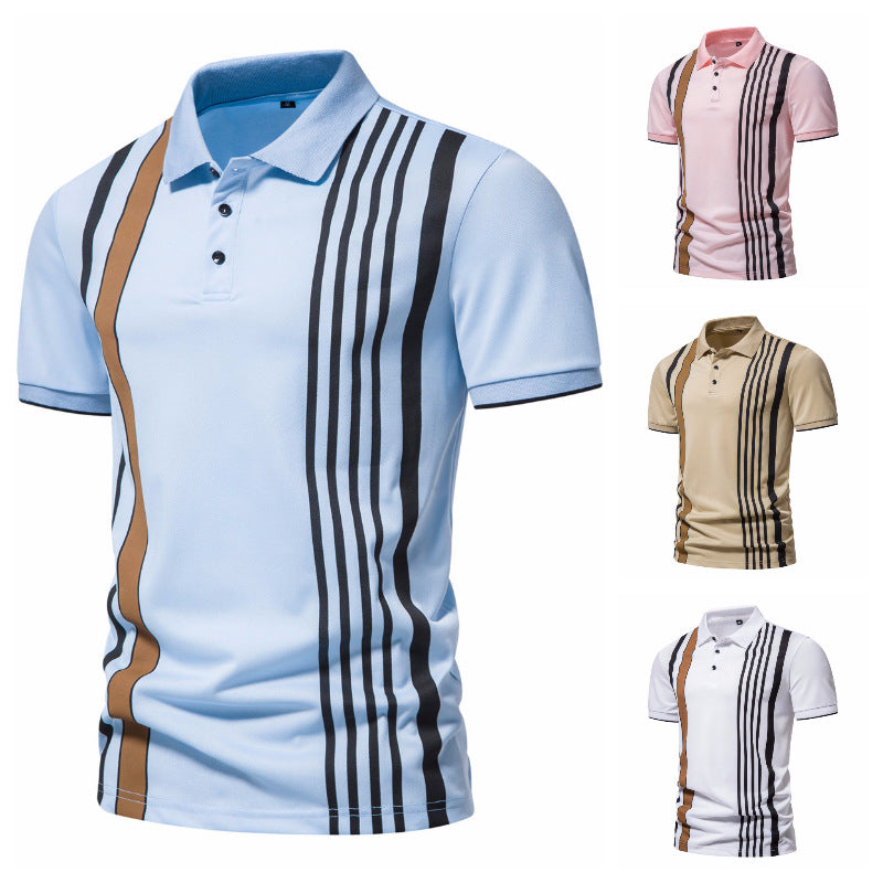 Herren Poloshirt mit modernen Streifen und atmungsaktiven Eigenschaften Echoarchiv