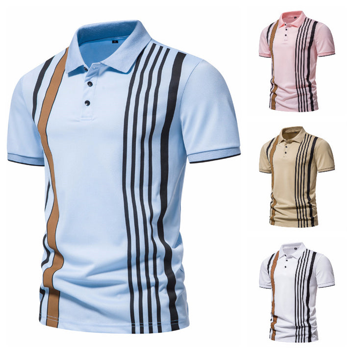 Herren Poloshirt mit modernen Streifen und atmungsaktiven Eigenschaften Echoarchiv